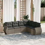 6-Delige Loungeset Met Kussens Poly Rattan Grijs