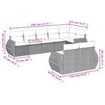 8-Delige Loungeset Met Kussens Poly Rattan Grijs