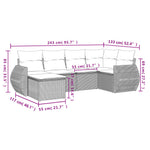 6-Delige Loungeset Met Kussens Poly Rattan Grijs