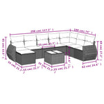 8-Delige Loungeset Met Kussens Poly Rattan Zwart