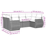 7-Delige Loungeset Met Kussens Poly Rattan Grijs