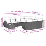 11-Delige Loungeset Met Kussens Poly Rattan Zwart