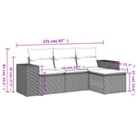 4-Delige Loungeset Met Kussens Poly Rattan Beige
