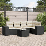 6-Delige Loungeset Met Kussens Poly Rattan Zwart