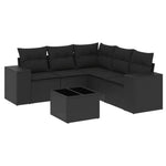 6-Delige Loungeset Met Kussens Poly Rattan Zwart
