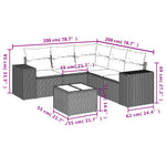 6-Delige Loungeset Met Kussens Poly Rattan Zwart
