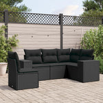 5-Delige Loungeset Met Kussens Poly Rattan Zwart