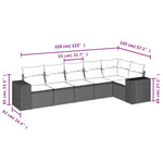 6-Delige Loungeset Met Kussens Poly Rattan Grijs