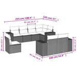 8-Delige Loungeset Met Kussens Poly Rattan Beige