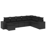 8-Delige Loungeset Met Kussens Poly Rattan Zwart