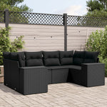 6-Delige Loungeset Met Kussens Poly Rattan Zwart