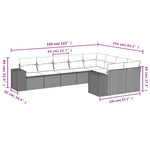 9-Delige Loungeset Met Kussens Poly Rattan Beige