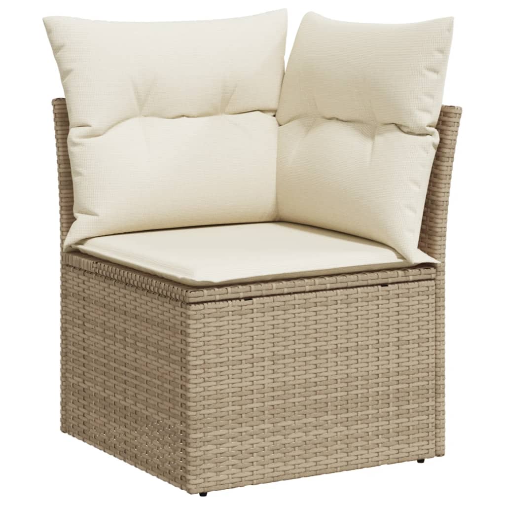 5-Delige Loungeset Met Kussens Poly Rattan Beige