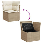 5-Delige Loungeset Met Kussens Poly Rattan Beige
