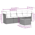 5-Delige Loungeset Met Kussens Poly Rattan Beige