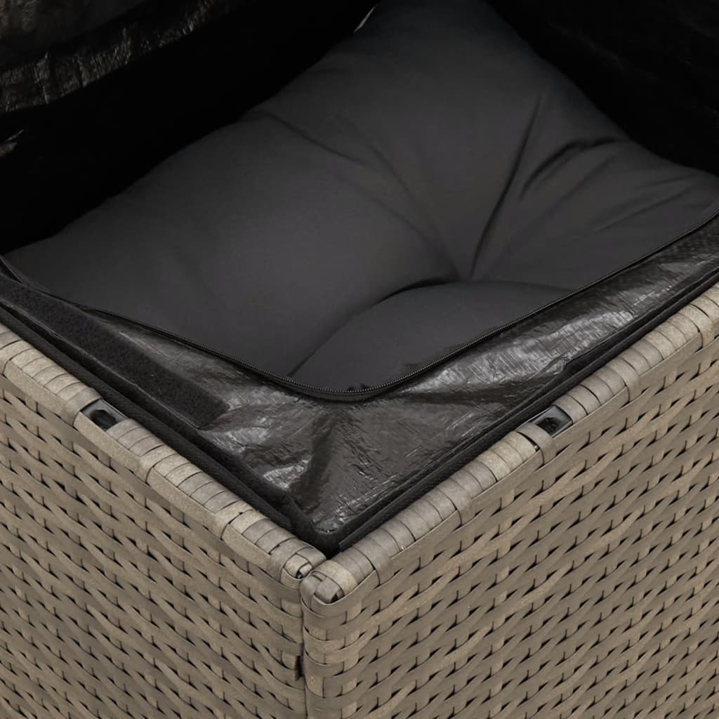 7-Delige Loungeset Met Kussens Poly Rattan Grijs