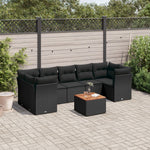 6-Delige Loungeset Met Kussens Poly Rattan Zwart