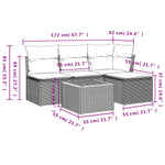 5-Delige Loungeset Met Kussens Poly Rattan Grijs