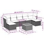 8-Delige Loungeset Met Kussens Poly Rattan Grijs