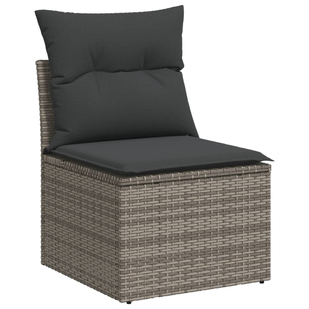 12-Delige Loungeset Met Kussens Poly Rattan Grijs