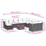 13-Delige Loungeset Met Kussens Poly Rattan Zwart