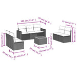 8-Delige Loungeset Met Kussens Poly Rattan Zwart