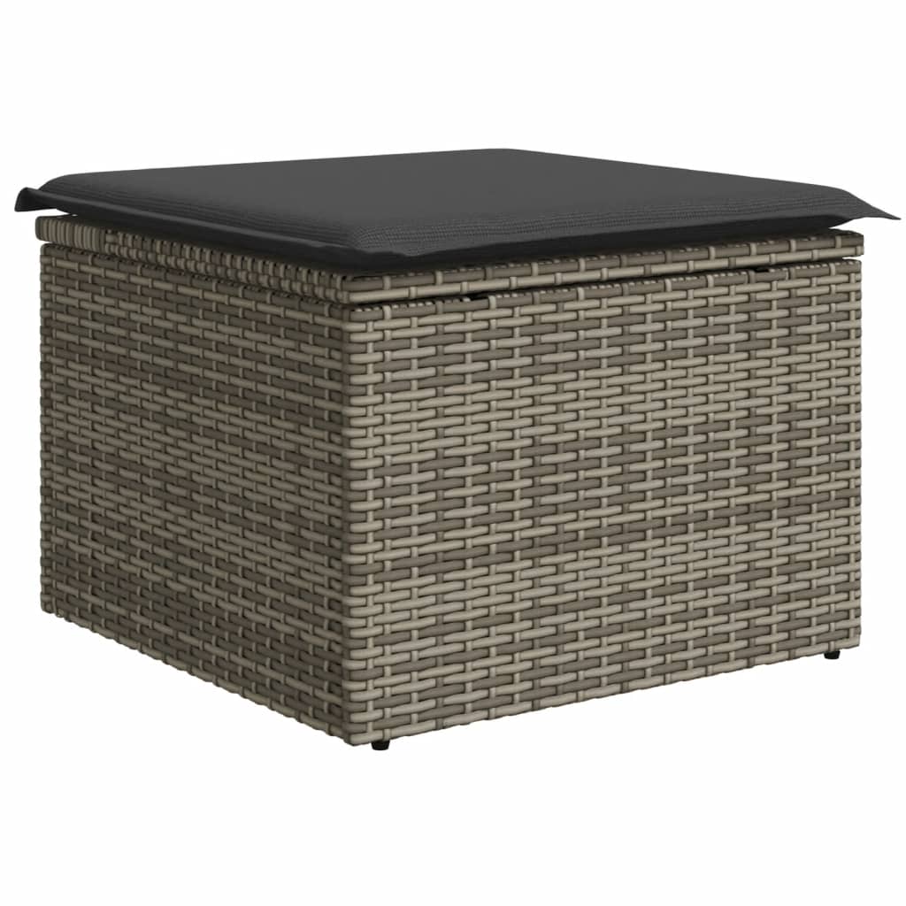 6-Delige Loungeset Met Kussens Poly Rattan Grijs