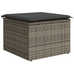 9-Delige Loungeset Met Kussens Poly Rattan Grijs