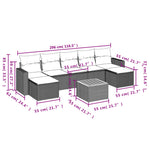8-Delige Loungeset Met Kussens Poly Rattan Grijs