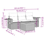 4-Delige Loungeset Met Kussens Poly Rattan Grijs