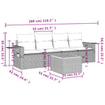 5-Delige Loungeset Met Kussens Poly Rattan Gemengd Beige
