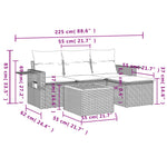 5-Delige Loungeset Met Kussens Poly Rattan Gemengd Beige