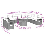 11-Delige Loungeset Met Kussens Poly Rattan Zwart