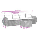 5-Delige Loungeset Met Kussens Poly Rattan Zwart