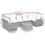 8-Delige Loungeset Met Kussens Poly Rattan Zwart