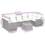 8-Delige Loungeset Met Kussens Poly Rattan Grijs