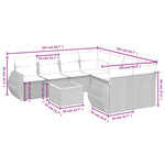 9-Delige Loungeset Met Kussens Poly Rattan Grijs