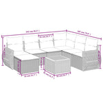 8-Delige Loungeset Met Kussens Poly Rattan Grijs