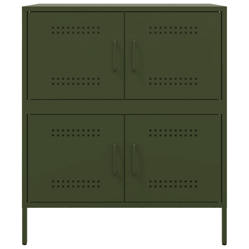 Dressoir 68X39X79 Cm Staal Olijf