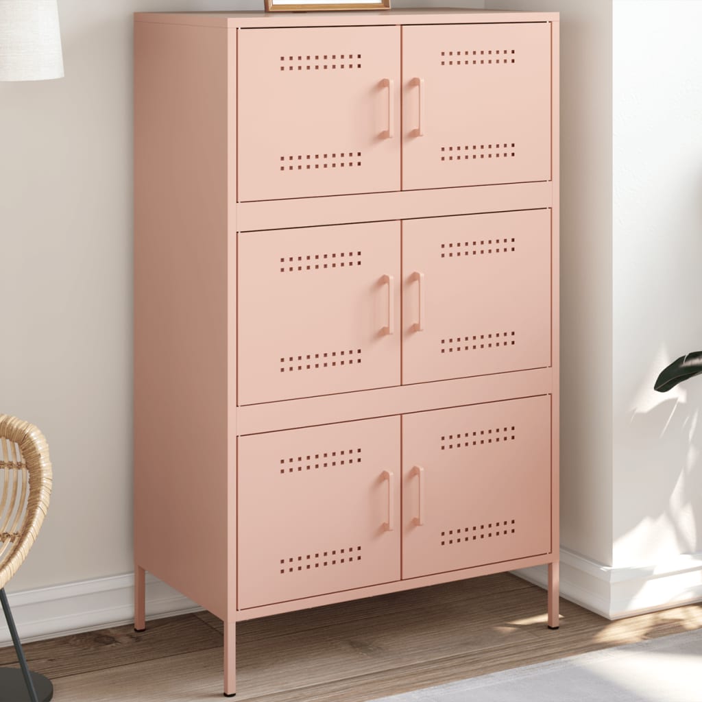 Hoge Kast 68X39X113 Cm Staal Mosterd