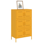 Hoge Kast 68X39X113 Cm Staal Mosterd