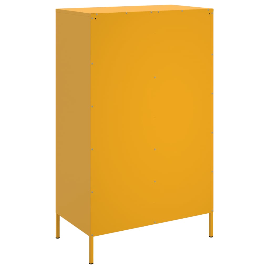 Hoge Kast 68X39X113 Cm Staal Mosterd