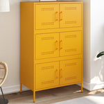Hoge Kast 68X39X113 Cm Staal Mosterd