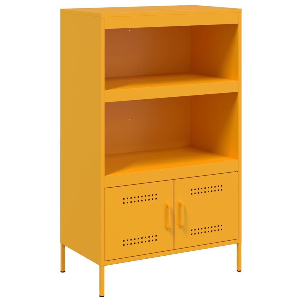 Hoge Kast 68X39X113 Cm Staal Mosterd