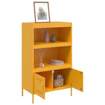 Hoge Kast 68X39X113 Cm Staal Mosterd