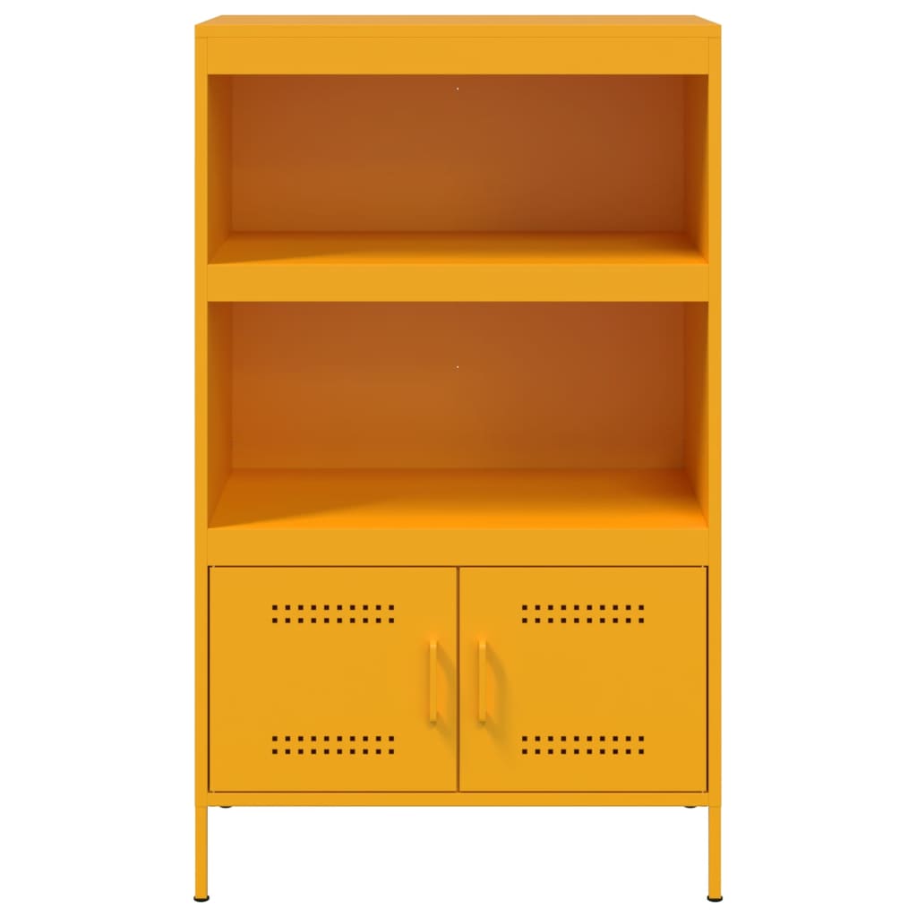 Hoge Kast 68X39X113 Cm Staal Mosterd