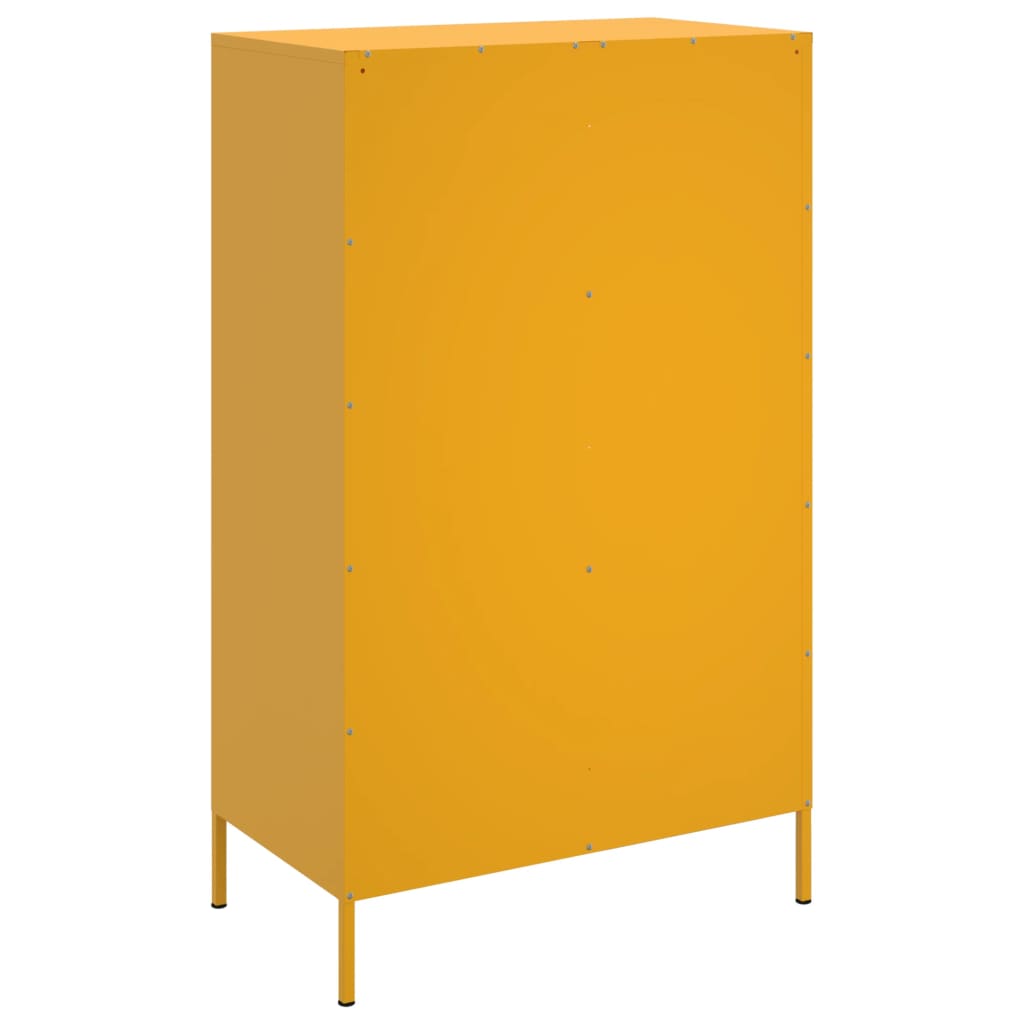 Hoge Kast 68X39X113 Cm Staal Mosterd