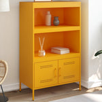 Hoge Kast 68X39X113 Cm Staal Mosterd