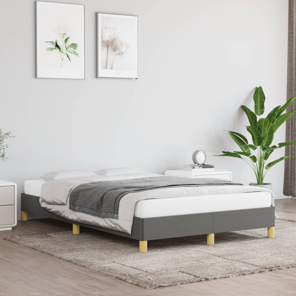 Bedframe Zonder Matras Stof Donkergrijs