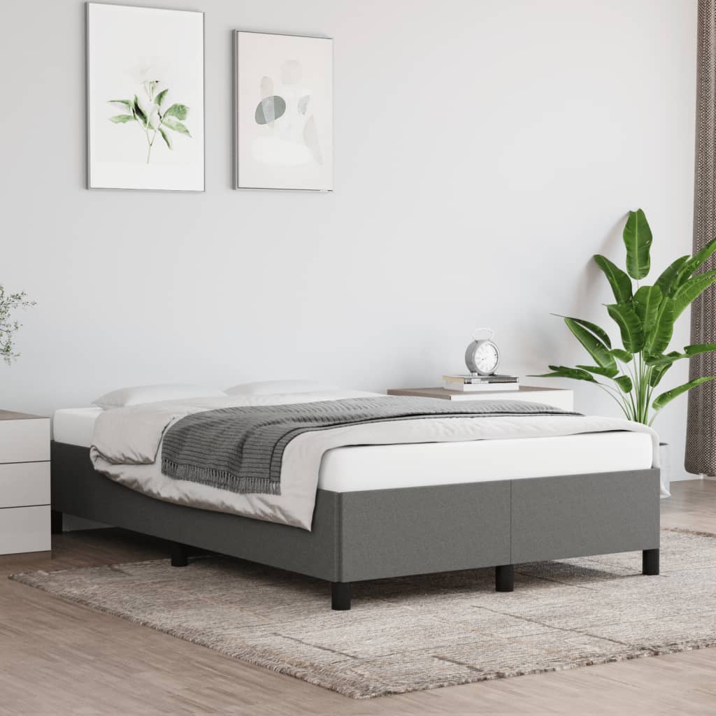 Bedframe Zonder Matras Stof Donkergrijs